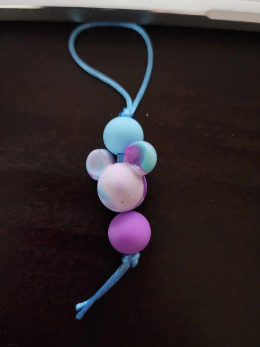 Purple/Blue Mouse Head Zipper Pull