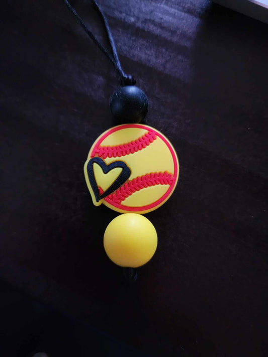Love Softball Zipper Pull