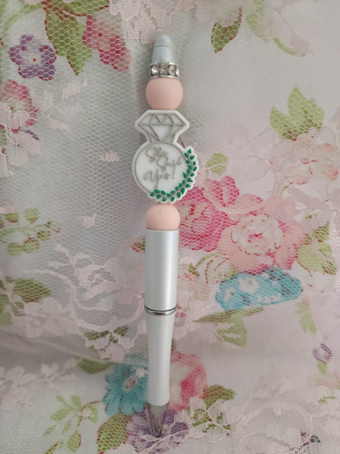 She Said Yes Beaded Pen