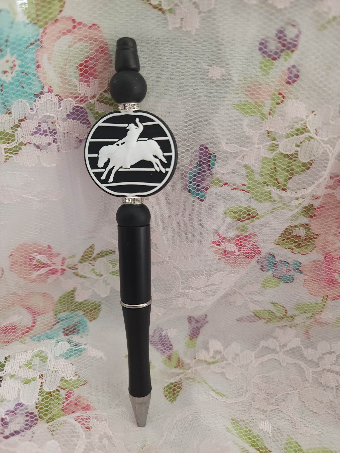 Black Rodeo Beaded Pen