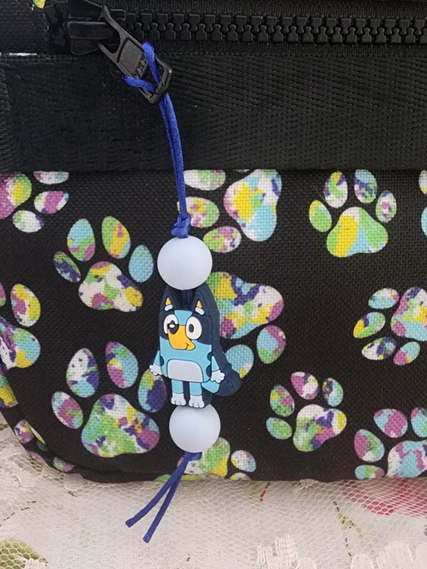 Blue Dog Zipper Pull