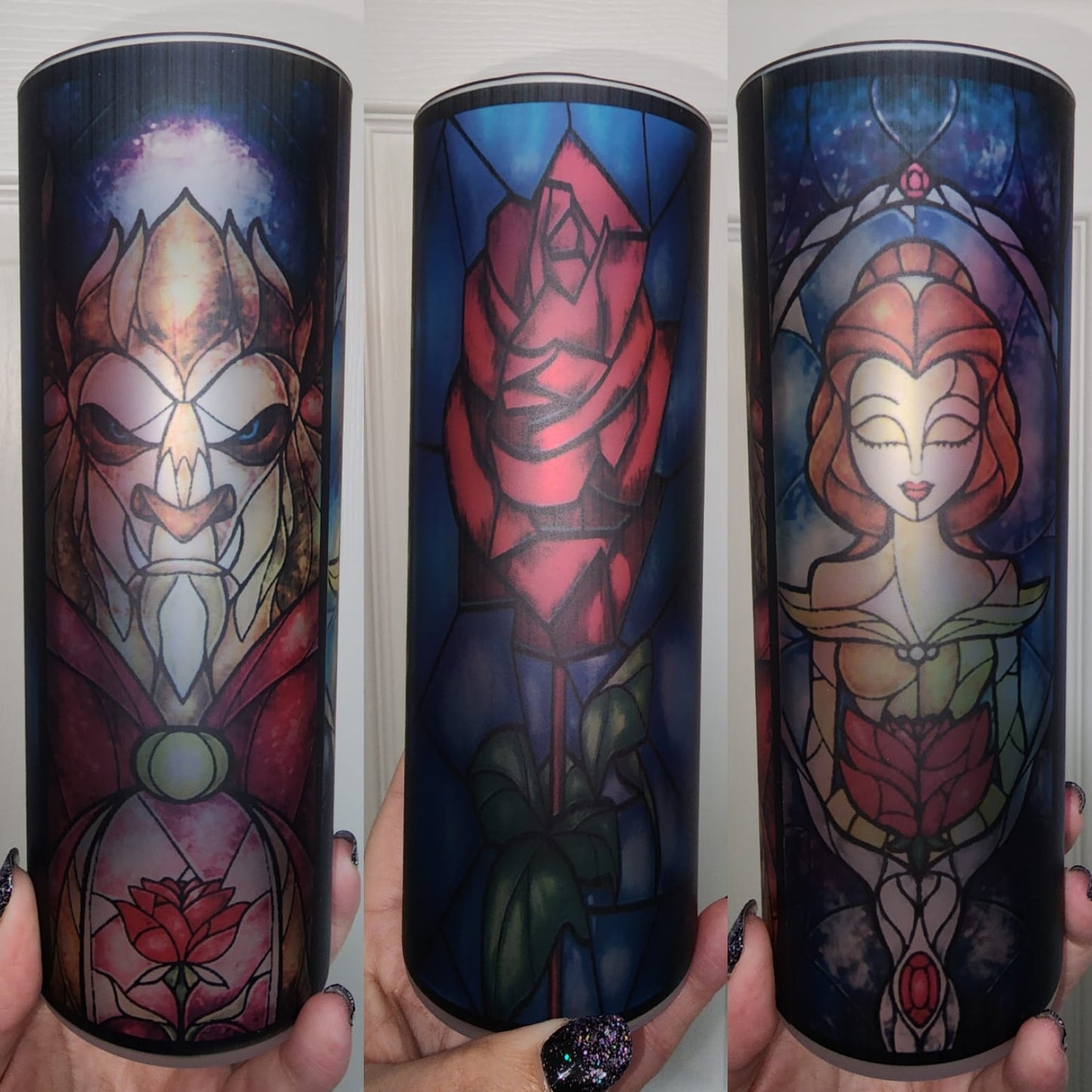 Princess/Rose/Beast 20 oz Glass Tumbler
