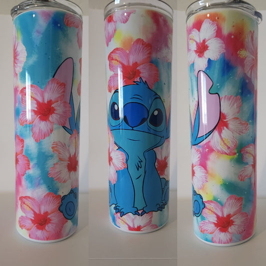 Adorable Blue Alien Floral 30 oz