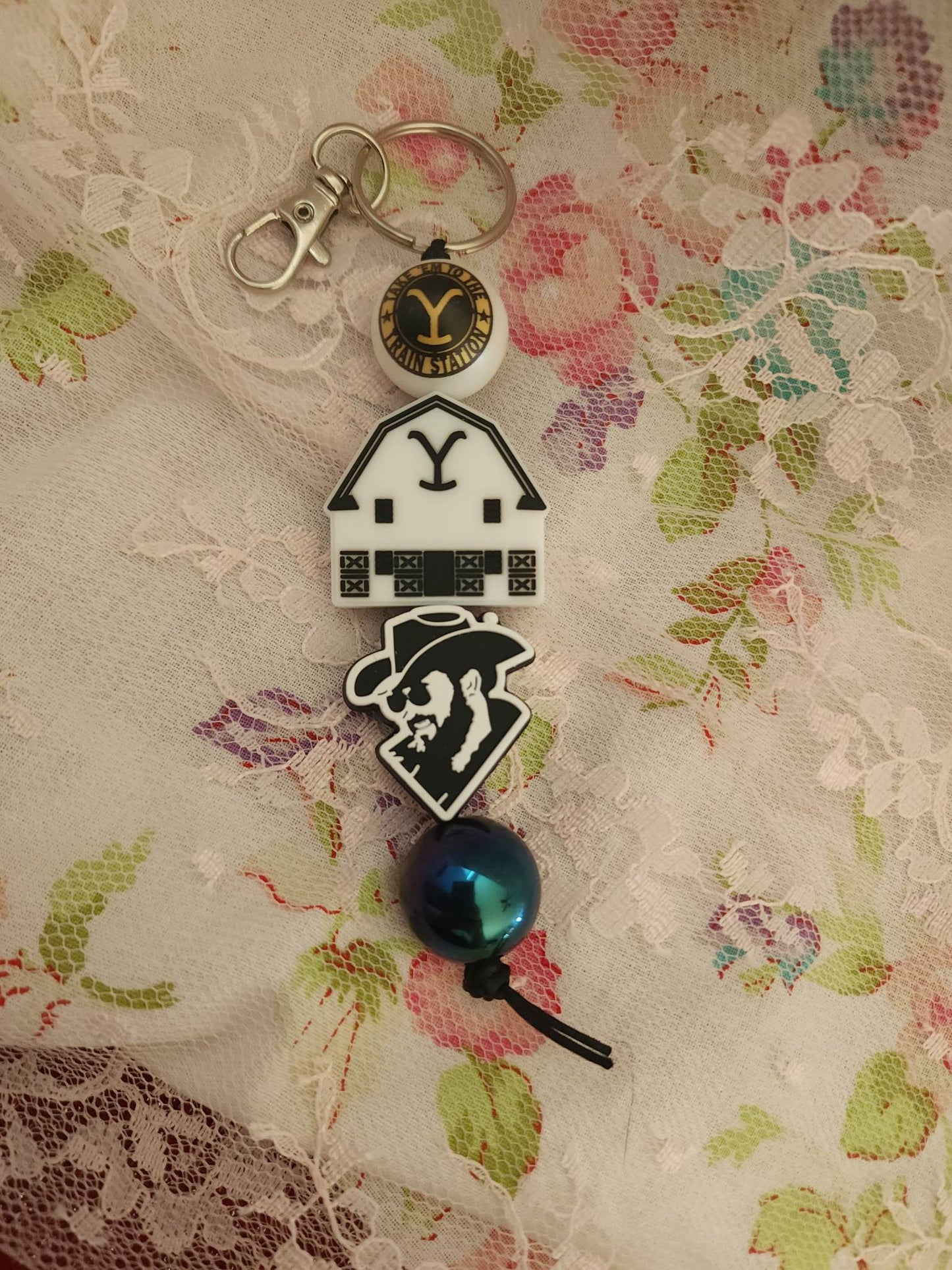 Y Barn/RIP beaded keychain