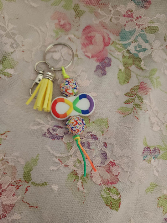 Autism Infinity Beaded Keychain