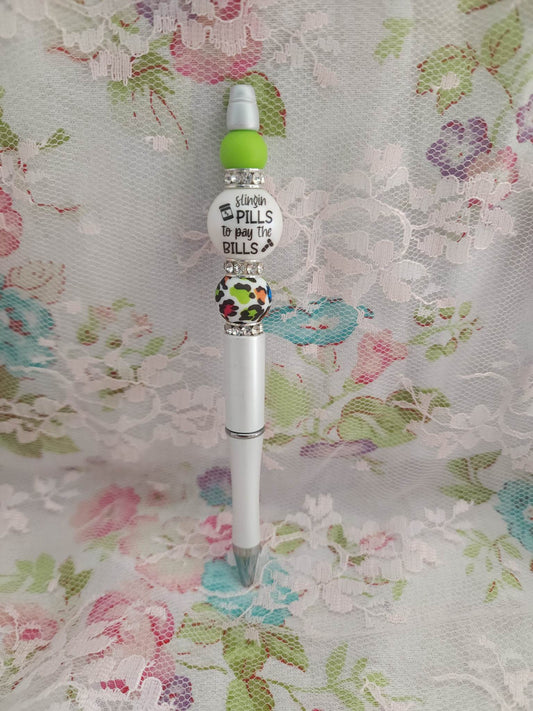 Slingin Pills to Pay the Bills Beaded Pen