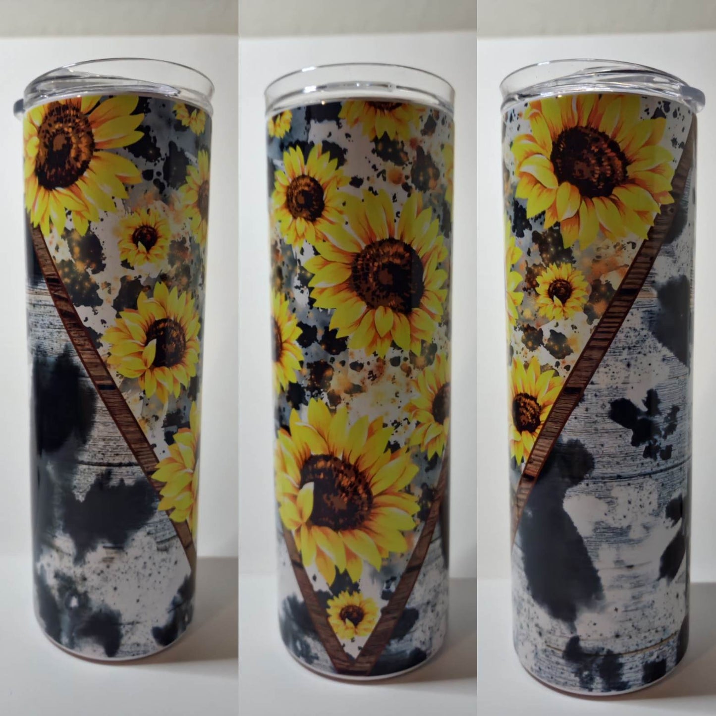 Sunflower Cow Print 20 oz Tumbler