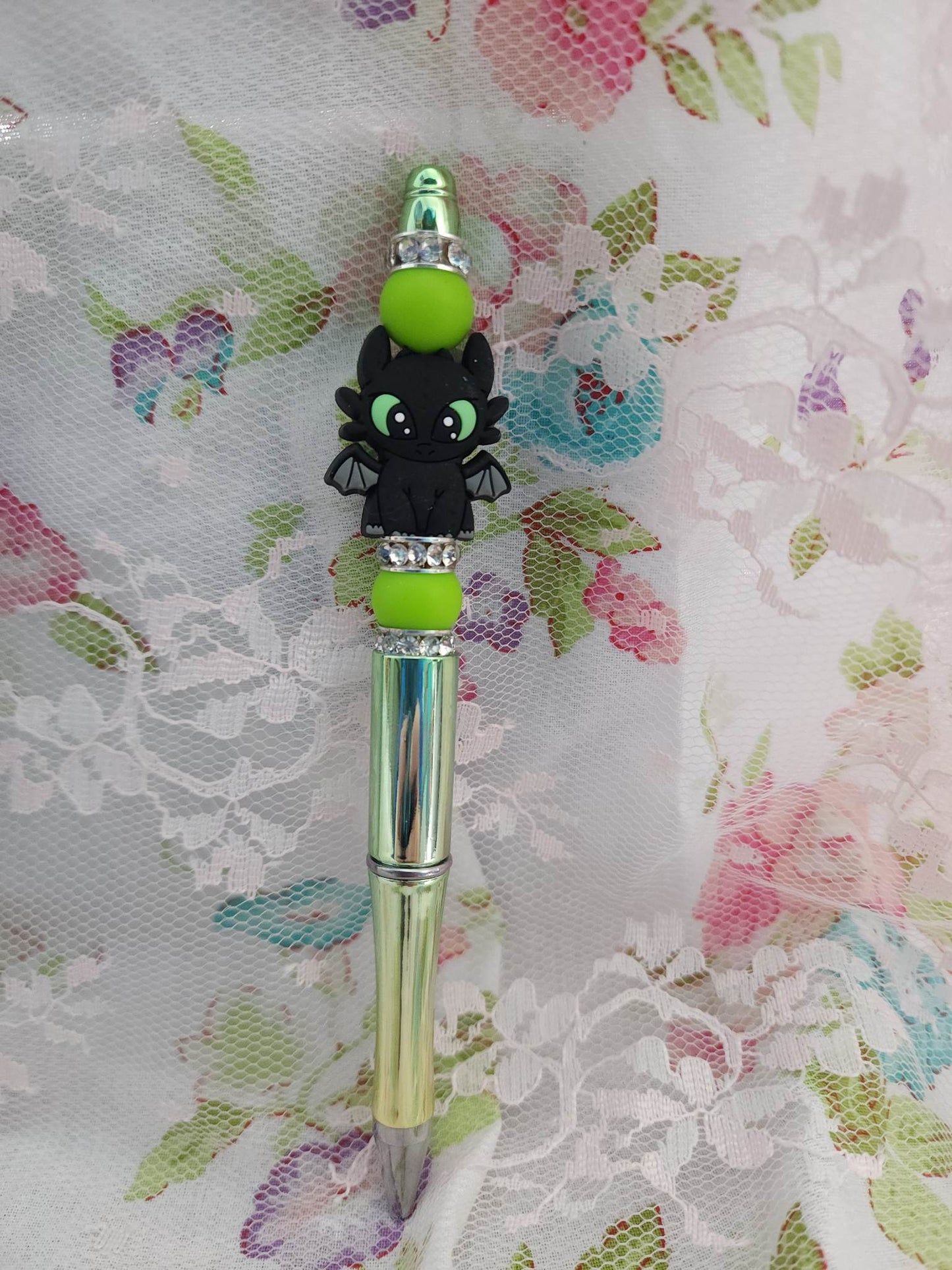 Black Dragon Beaded Pen