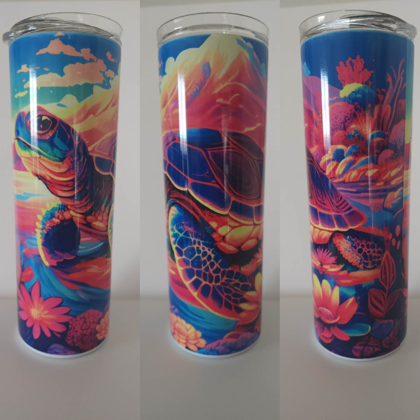 Bright Colorful Sea Turtle 20 oz