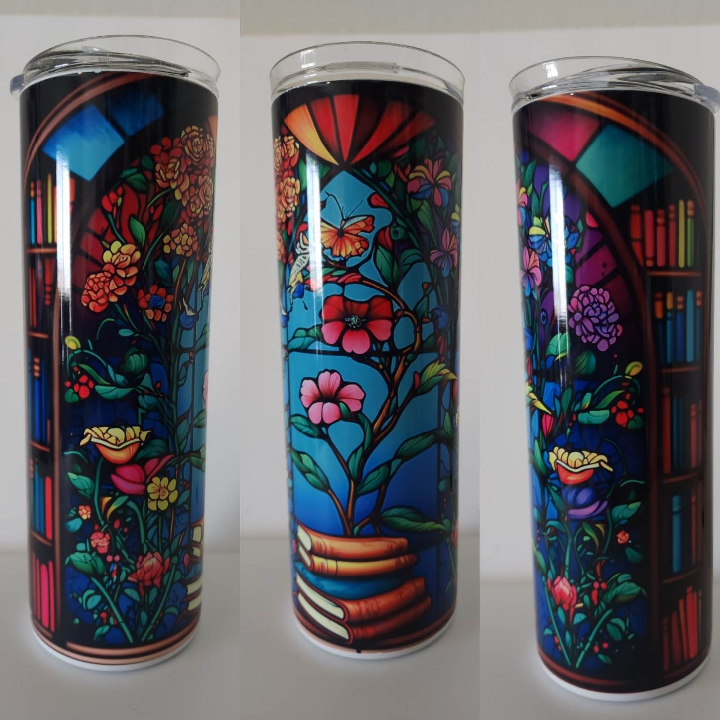 Floral Book Window 20 oz Tumbler
