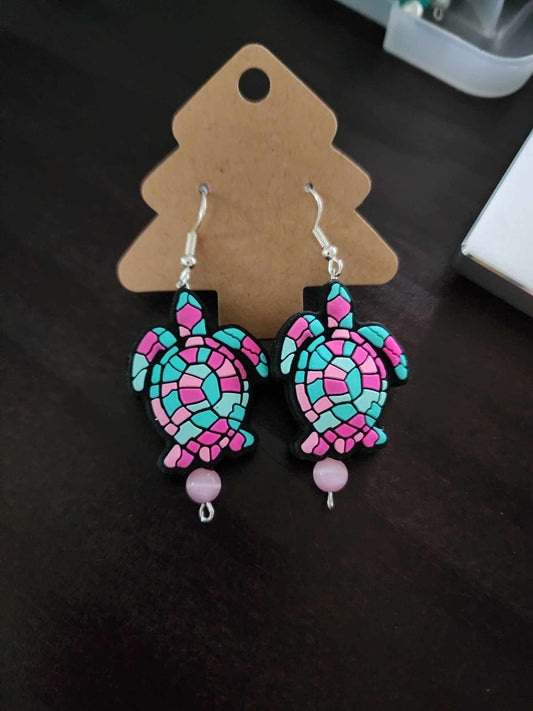 Mosiac Turtle Earrings