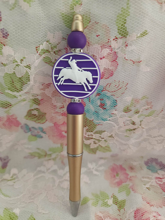Purple Rodeo Beaded Pen