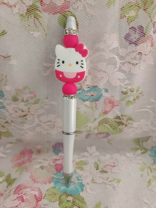 Pink Kitty Beaded Pen