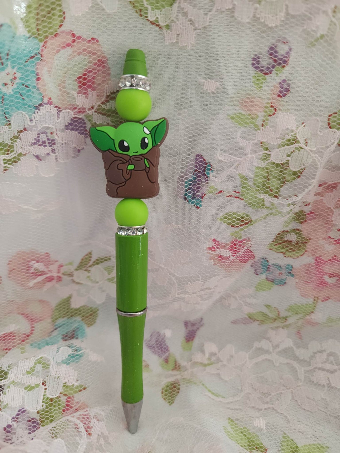 Green Baby Alien Beaded Pen