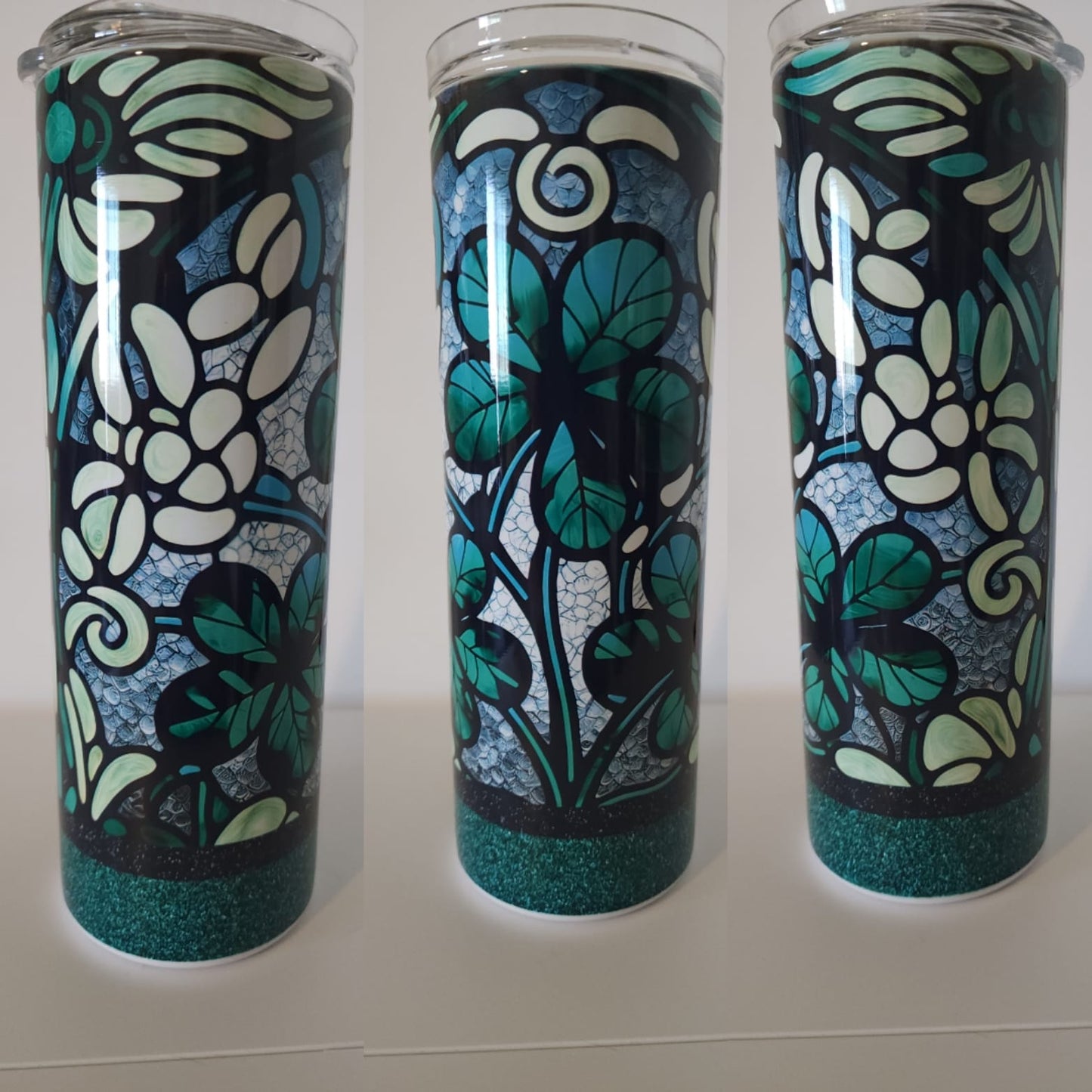 Stained Glass Four Leaf Clover 20 oz