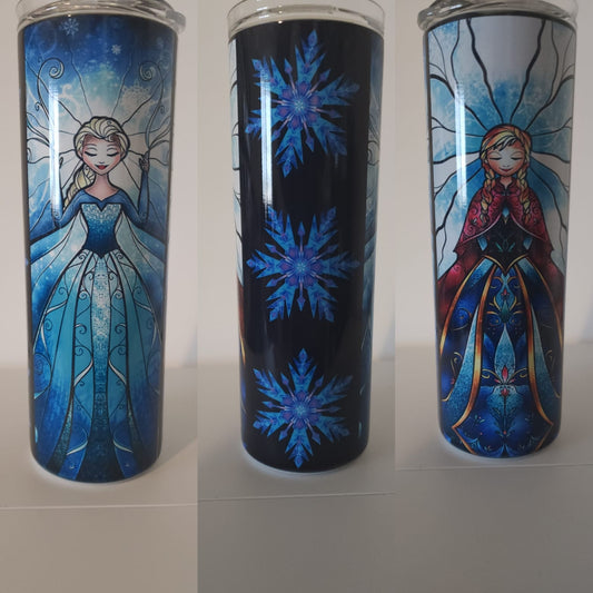 Snow Sisters stained glass