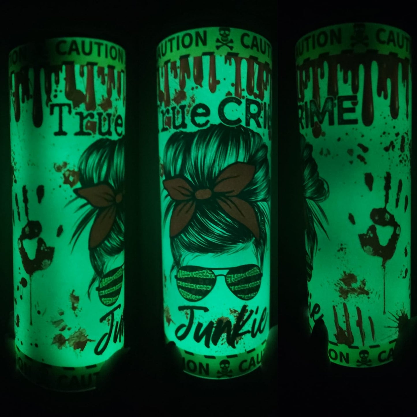 True Crime Messy Bun 20 oz ( glow in the dark)