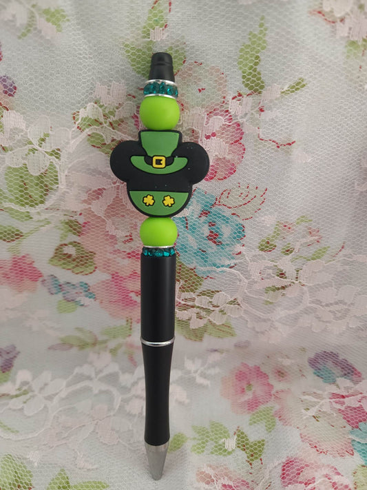 St. Patty's Mouse Head Beaded Pen