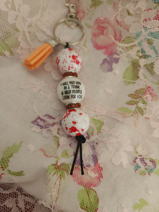 Put you in a Trunk Beaded Keychain