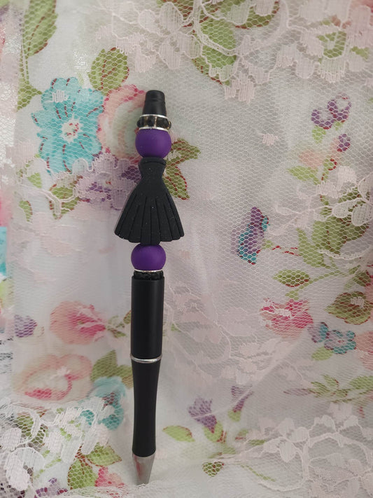 Black Dress Beaded Pen