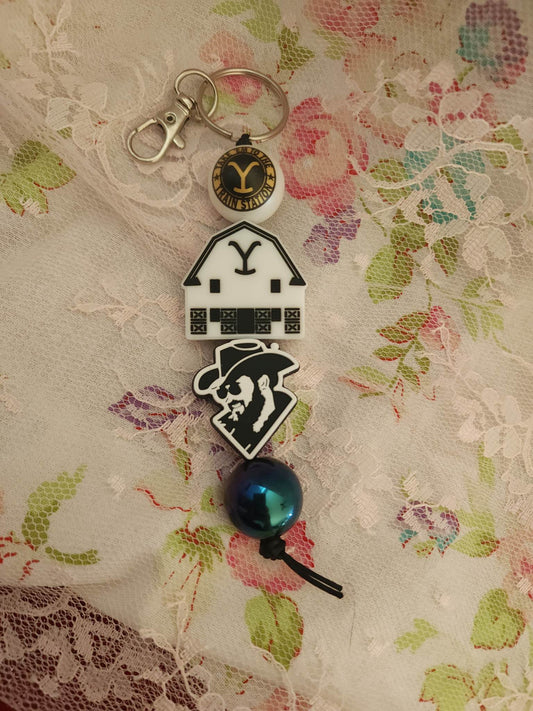 Y Barn/RIP beaded keychain
