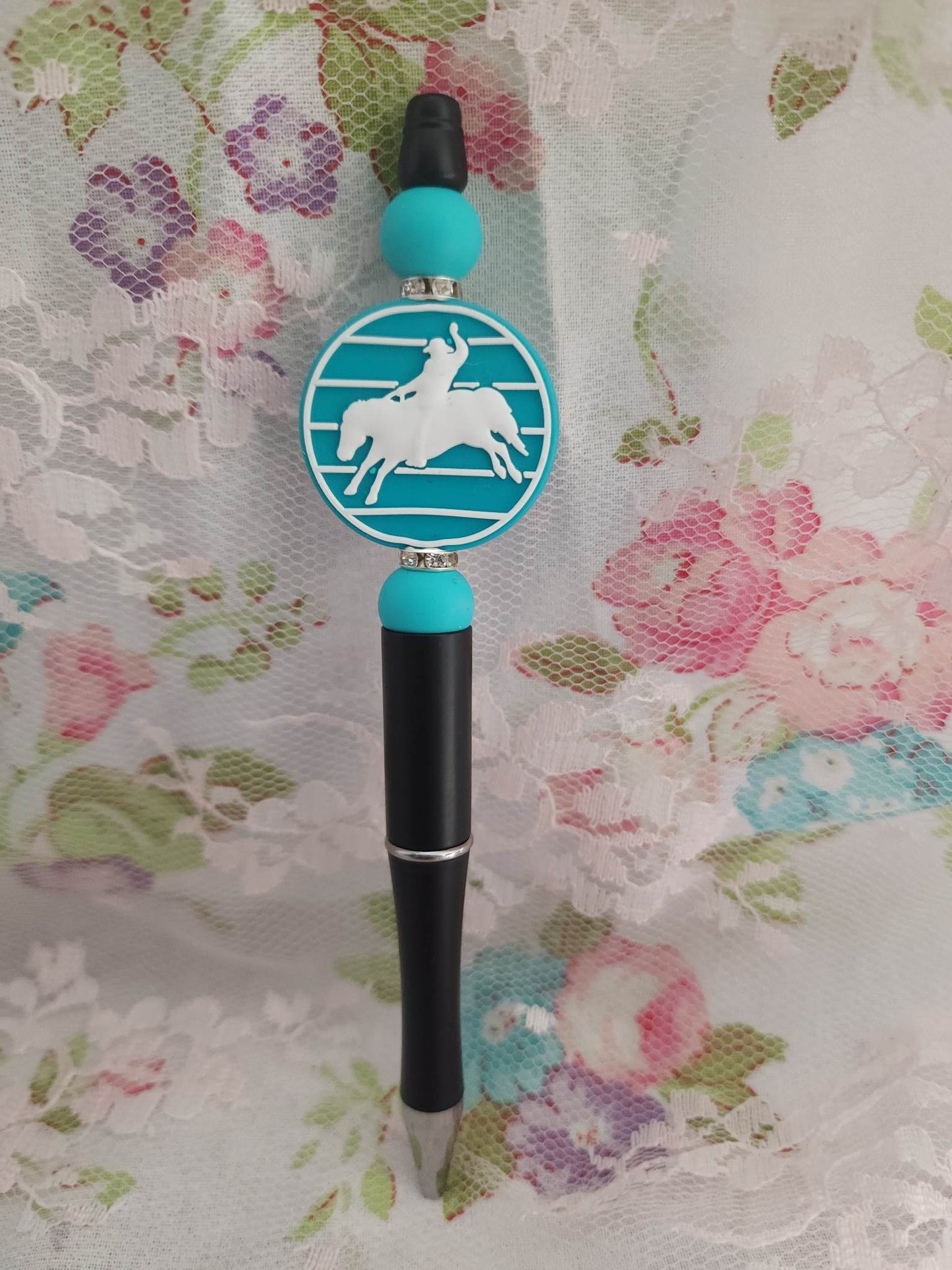 Teal Rodeo Beaded Pen