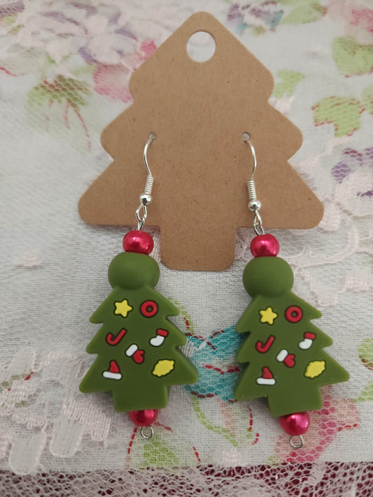 Christmas Tree Dangle Earrings