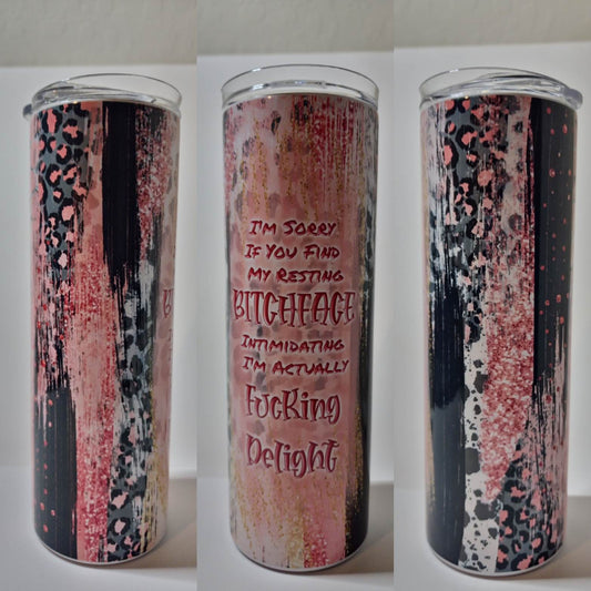 Resting B**** Face Pink 20 oz Tumbler