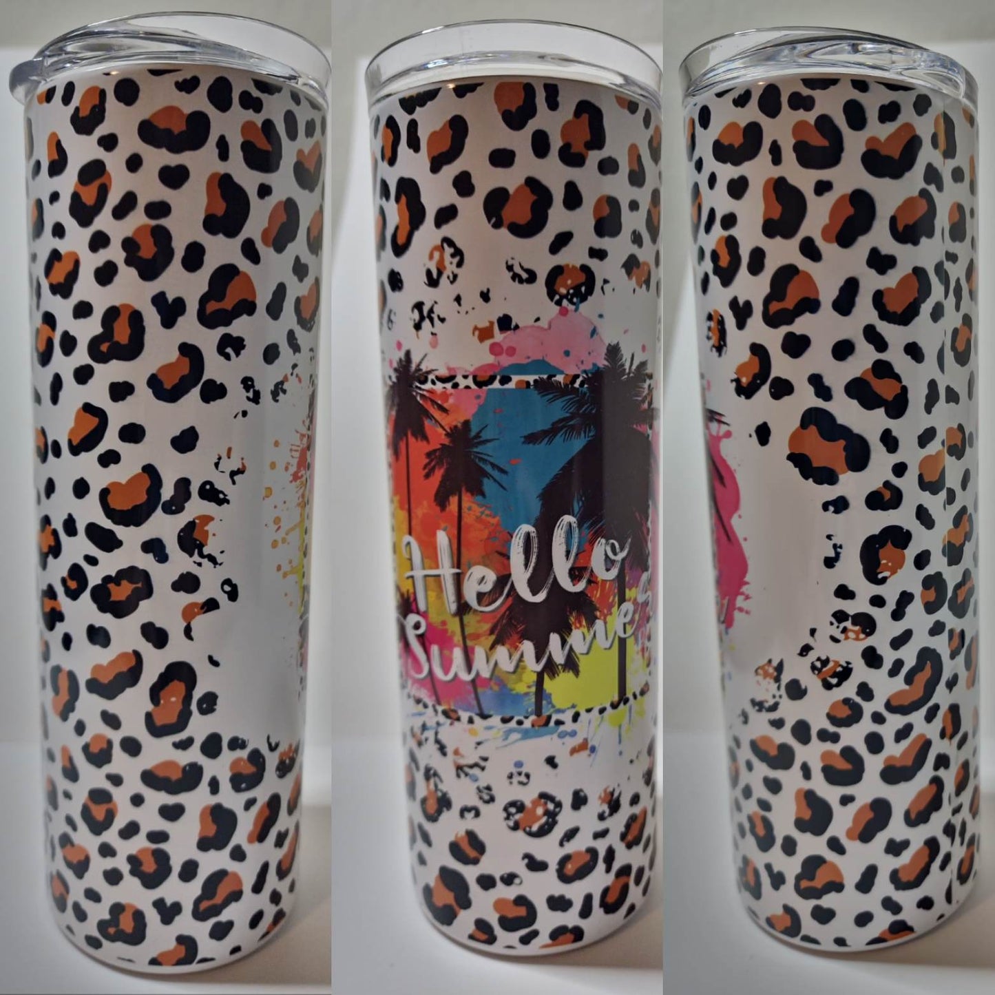 Hello Summer Cheetah Print 20 oz Tumbler