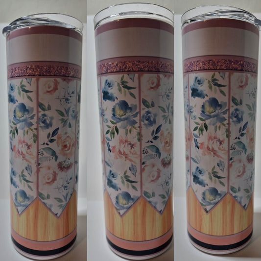 Floral Pencil Themed 20 oz Tumbler
