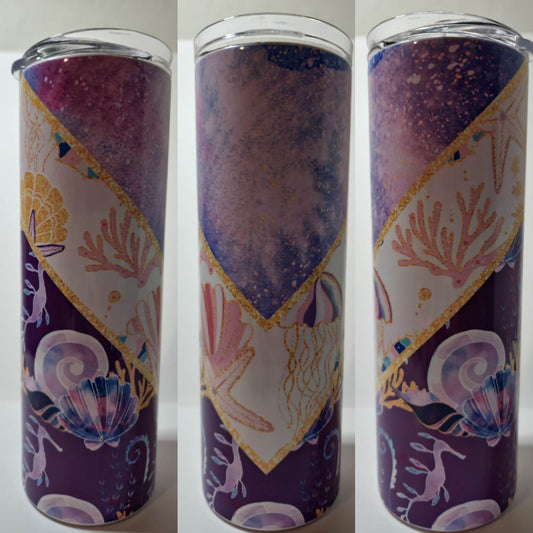 Purple Sea Themed 20 oz Tumbler
