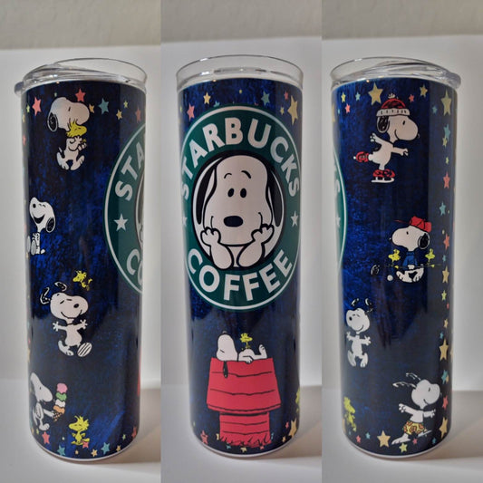 SB White Cartoon Dog 20 oz Tumbler