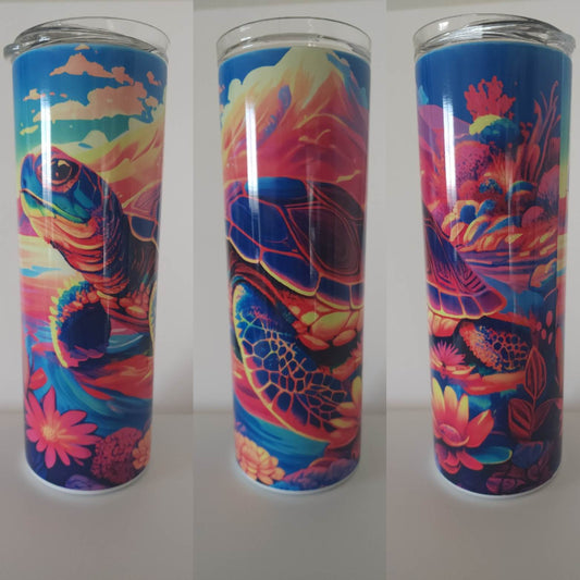 Bright Colorful Sea Turtle 20 oz