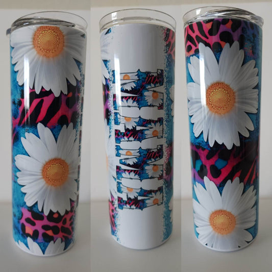 Mama Daisy Floral pink/blue print 20 oz Tumbler