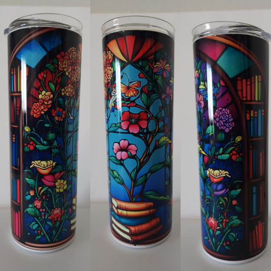 Floral Book Window 20 oz Tumbler